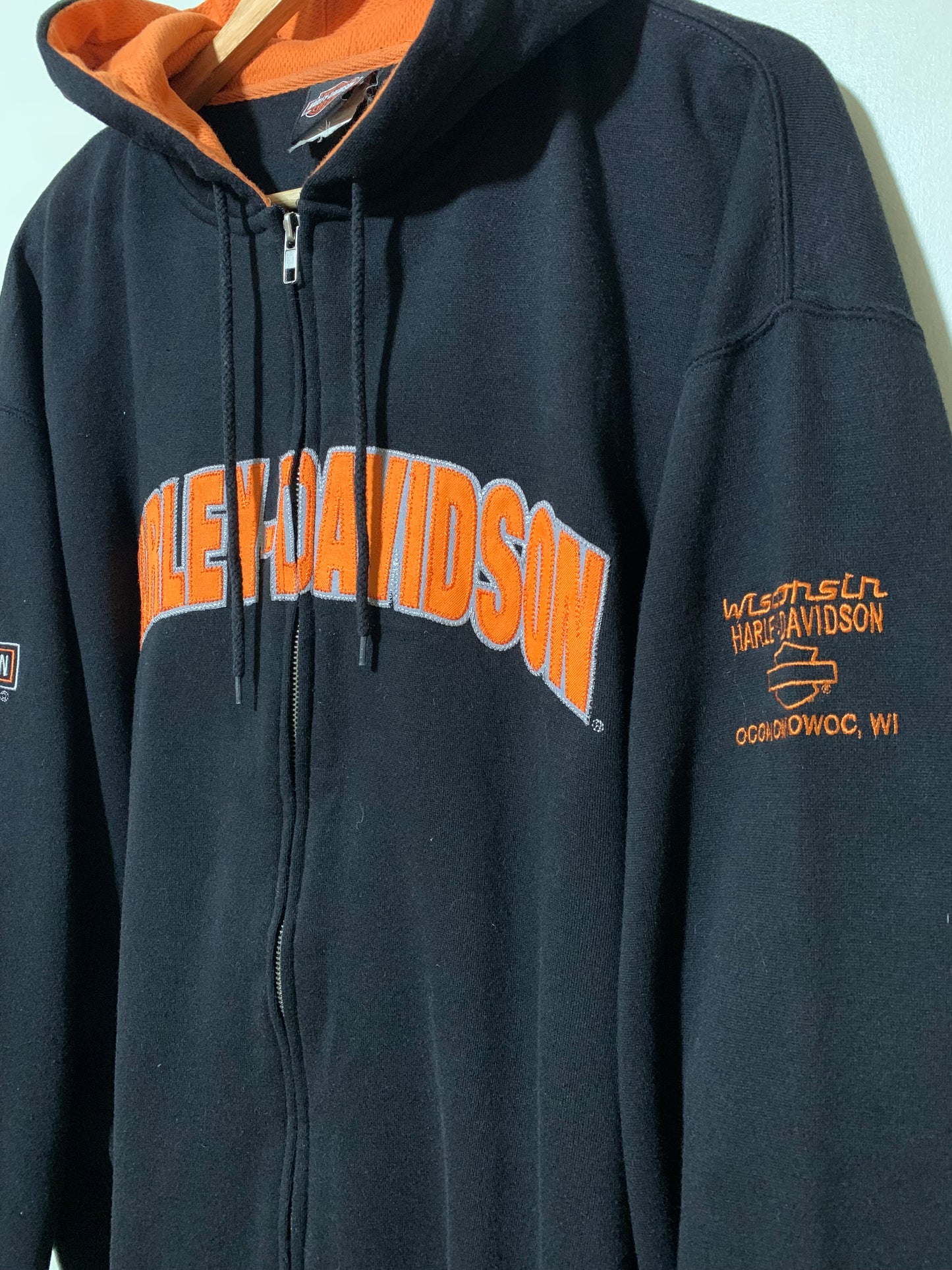 Vintage Harley Davidson Zip-Up Hoodie Y2K