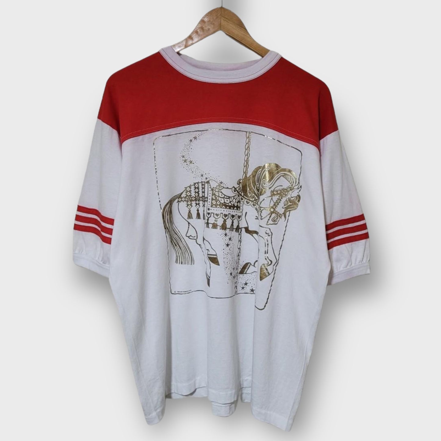 Vintage Alore Gold Horse Print T-Shirt 90's