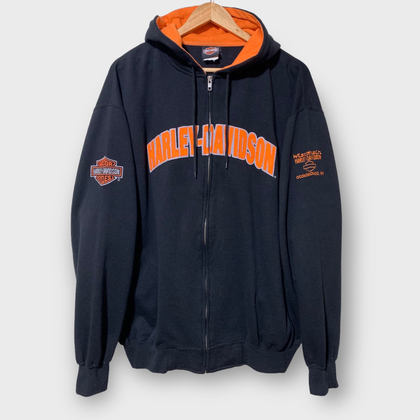 Vintage Harley Davidson Zip-Up Hoodie Y2K